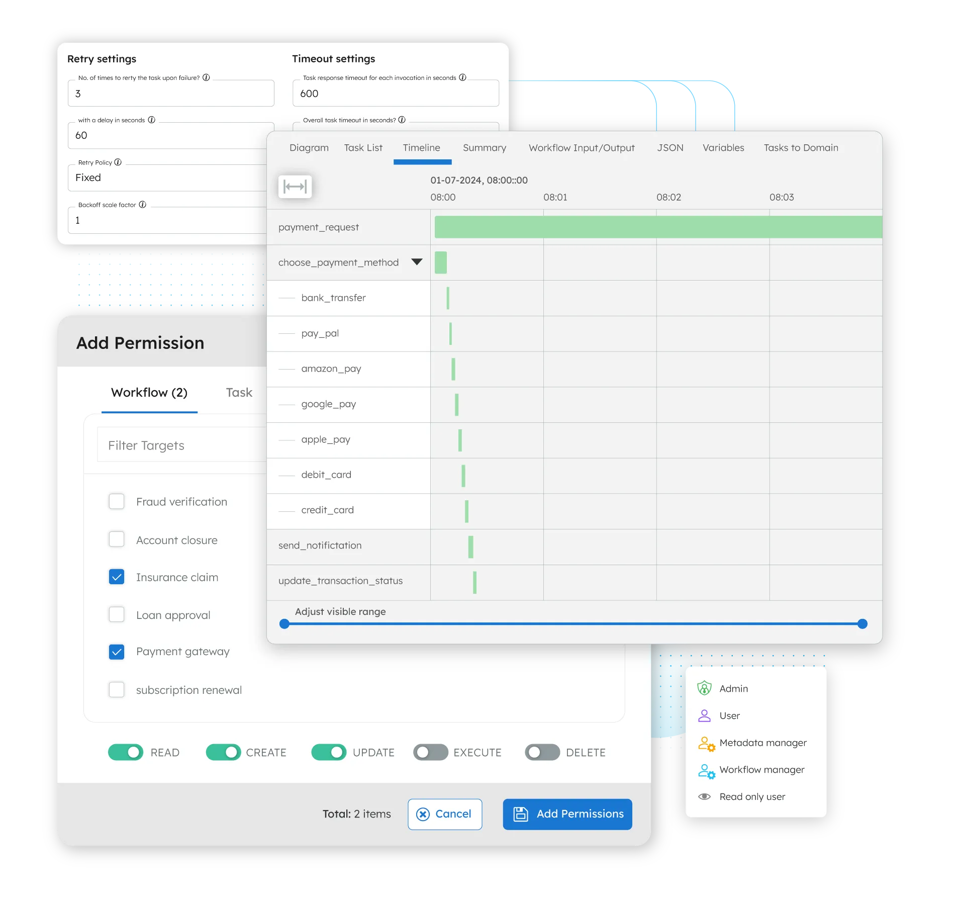 Secure workflows, RBAC and troubleshooting