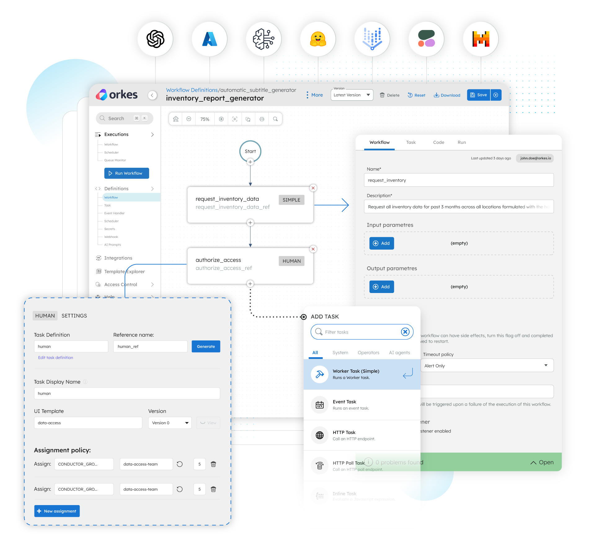 Visual workflow editor