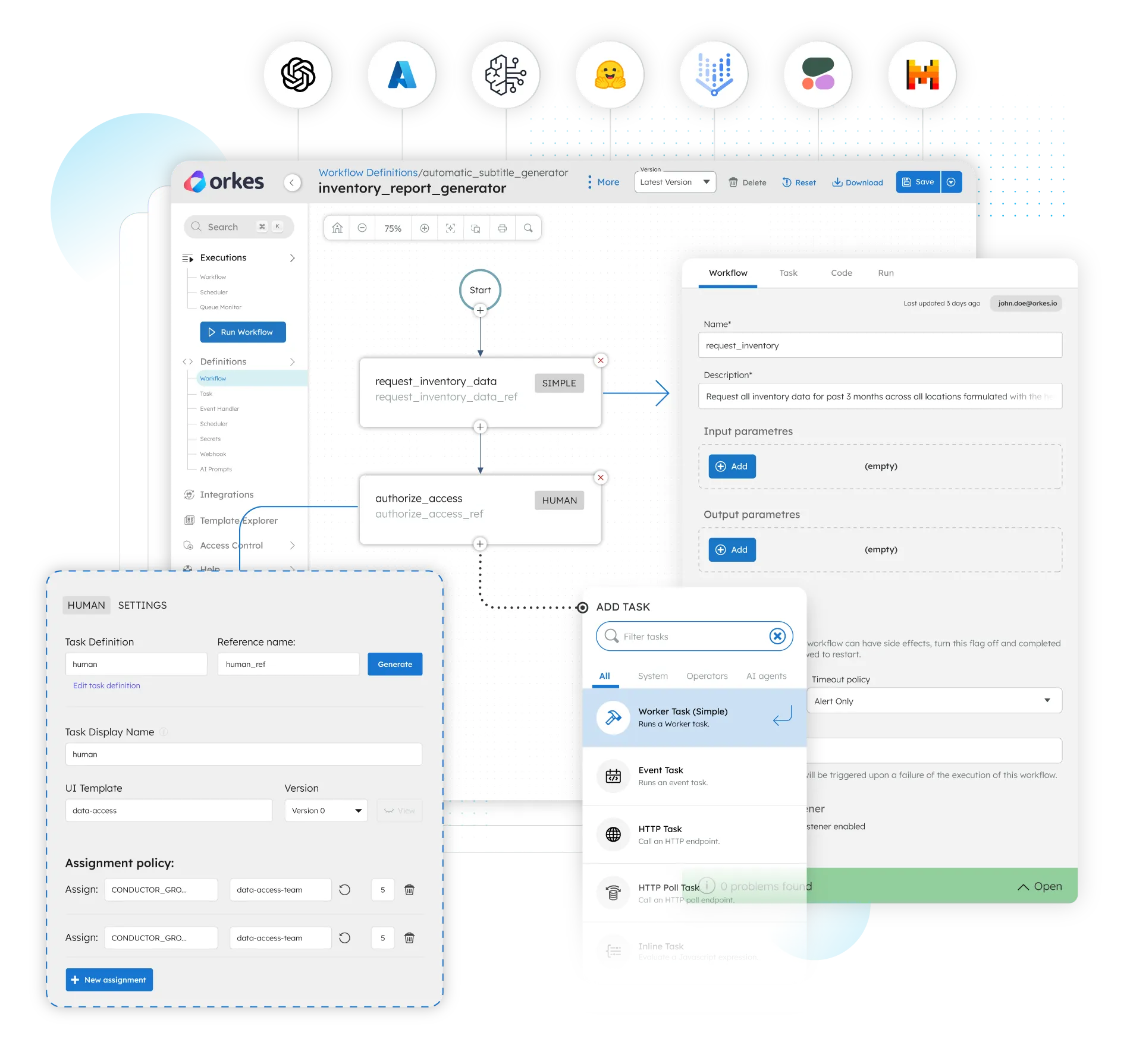 Visual workflow editor