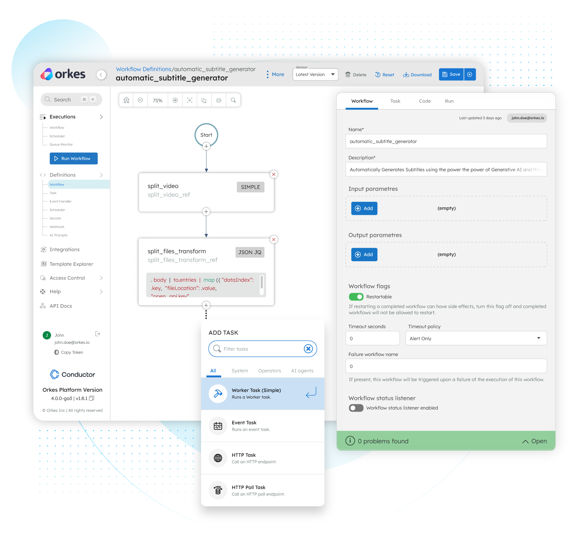 Visual Workflow Editor