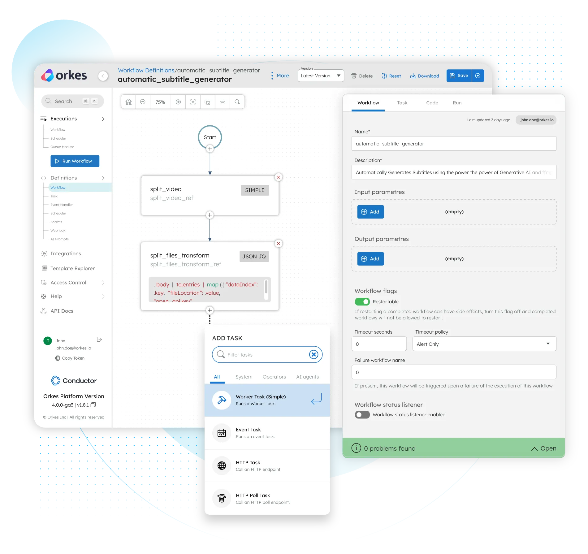 Visual Workflow Editor