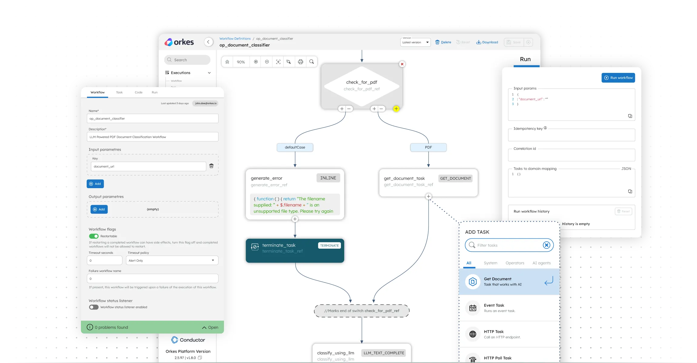 Hero Home page image of conductor workflow UI