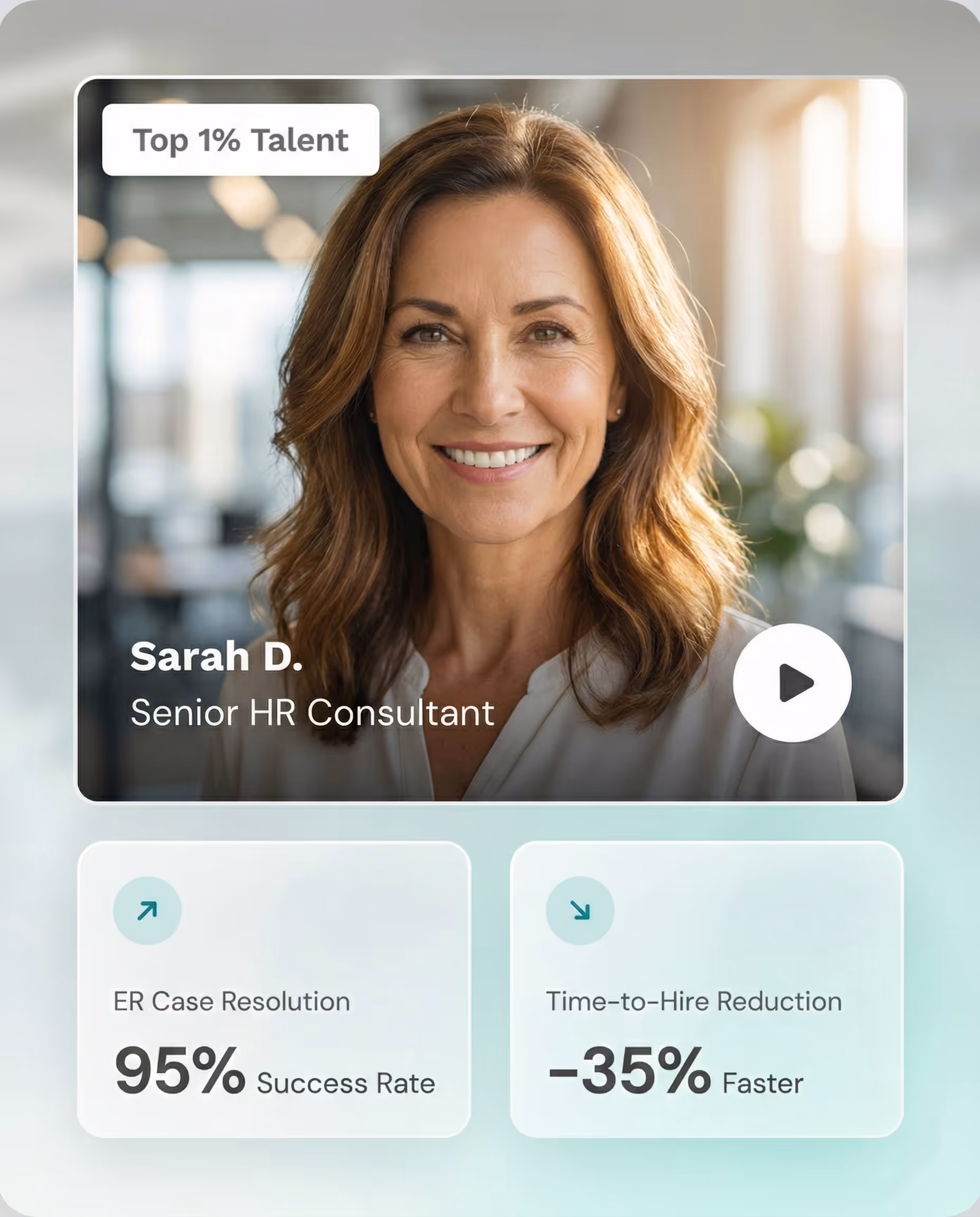 An HR Consultant profiile card