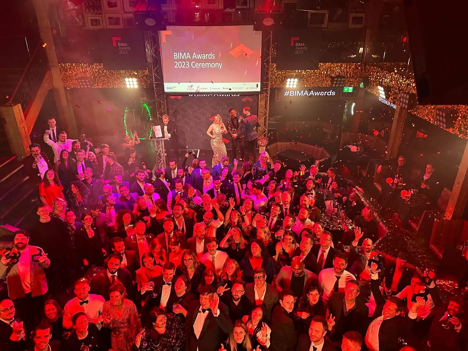 Photograph from above of the BIMA Awards 2023