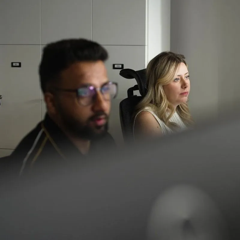 Photograph of team member working