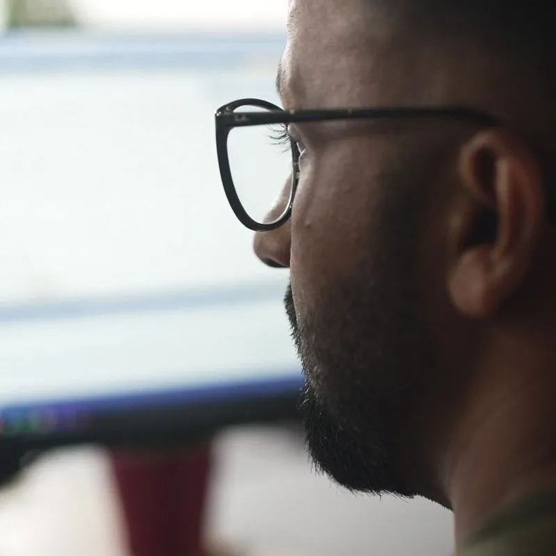 Photograph of team member working