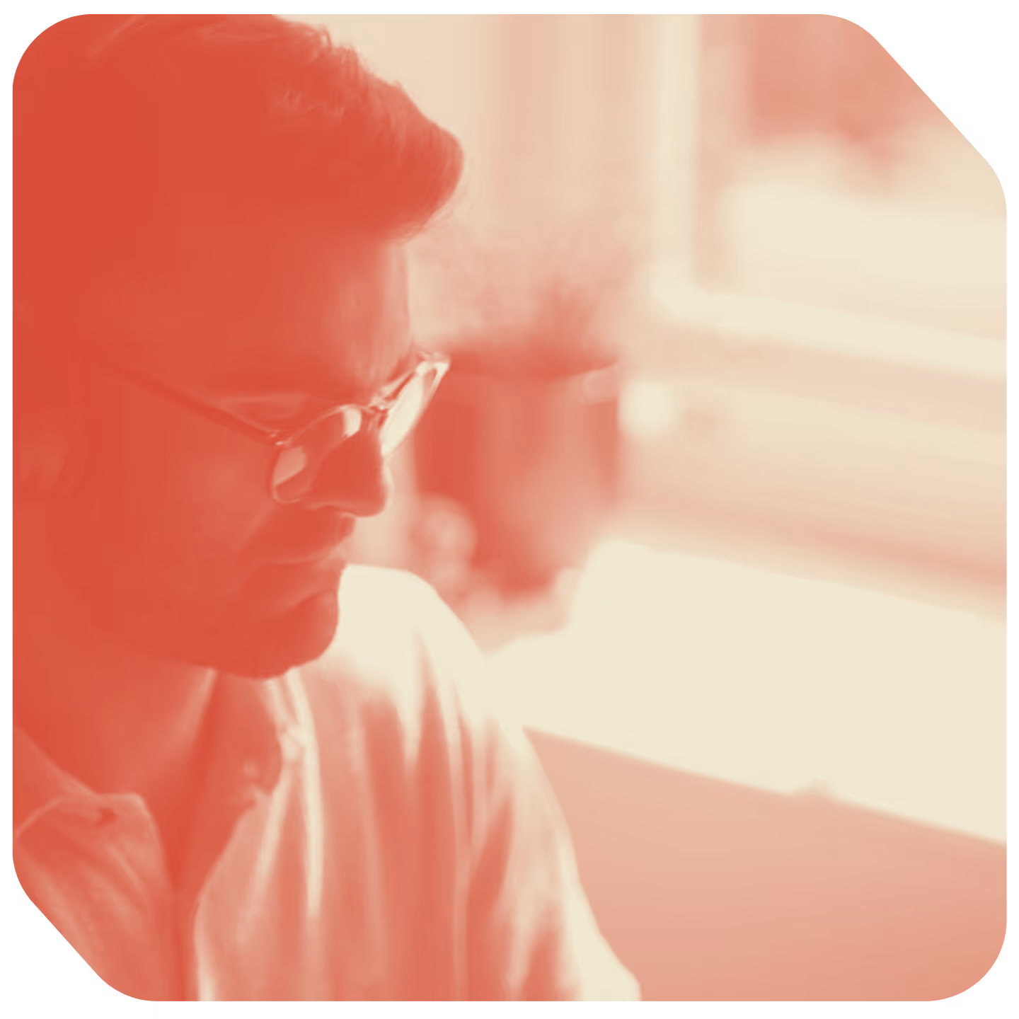 a man wearing glasses