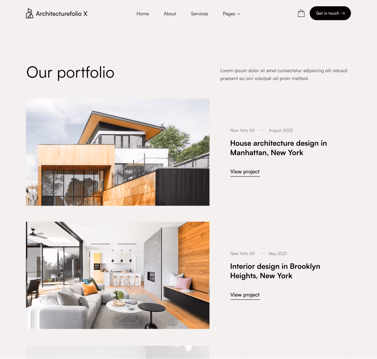 Architecture X - Portfolio page - Architecture Webflow Template