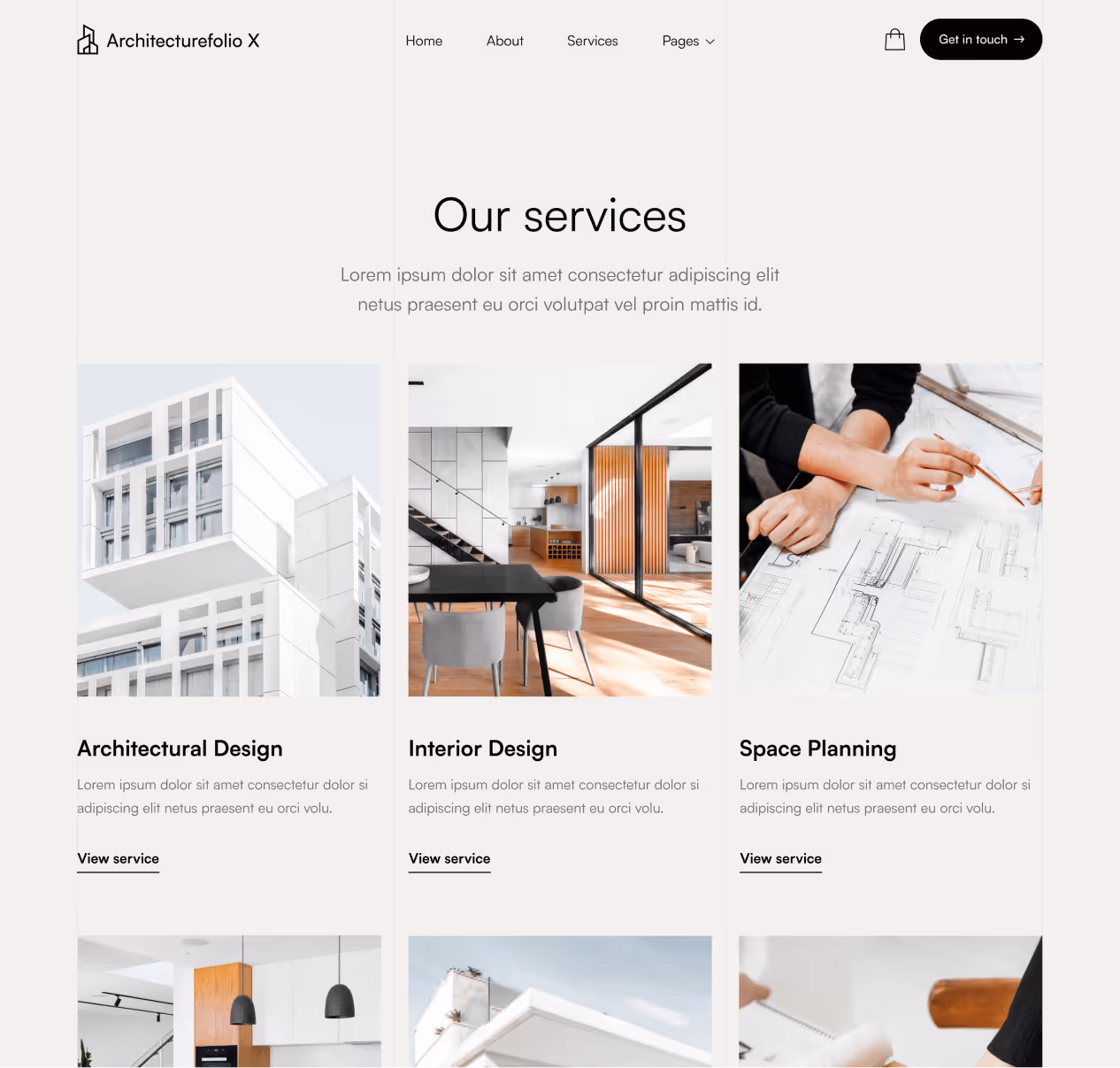 Architecture X - Services page - Architecture Webflow Template