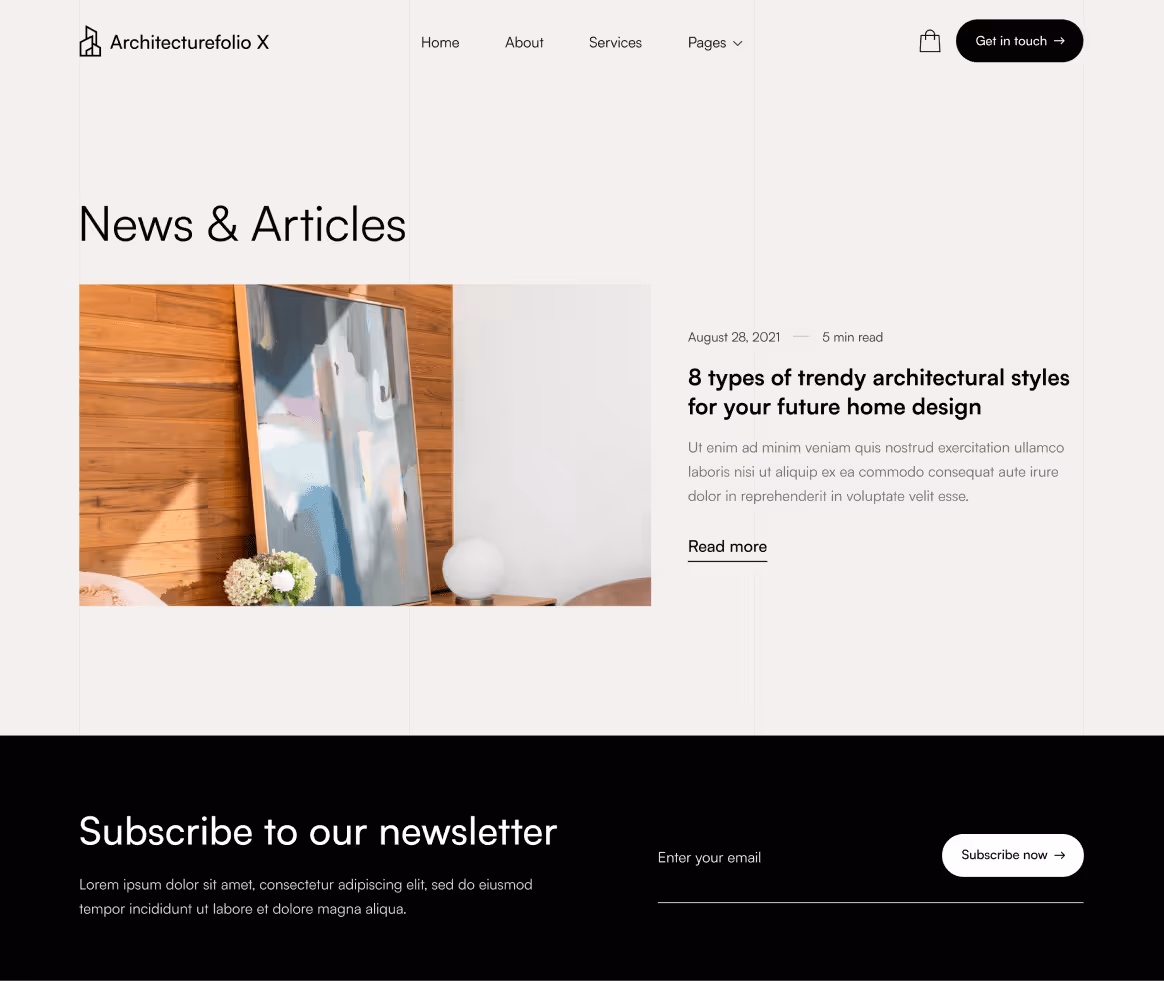 Architecture X - Blog page - Architecture Webflow Template
