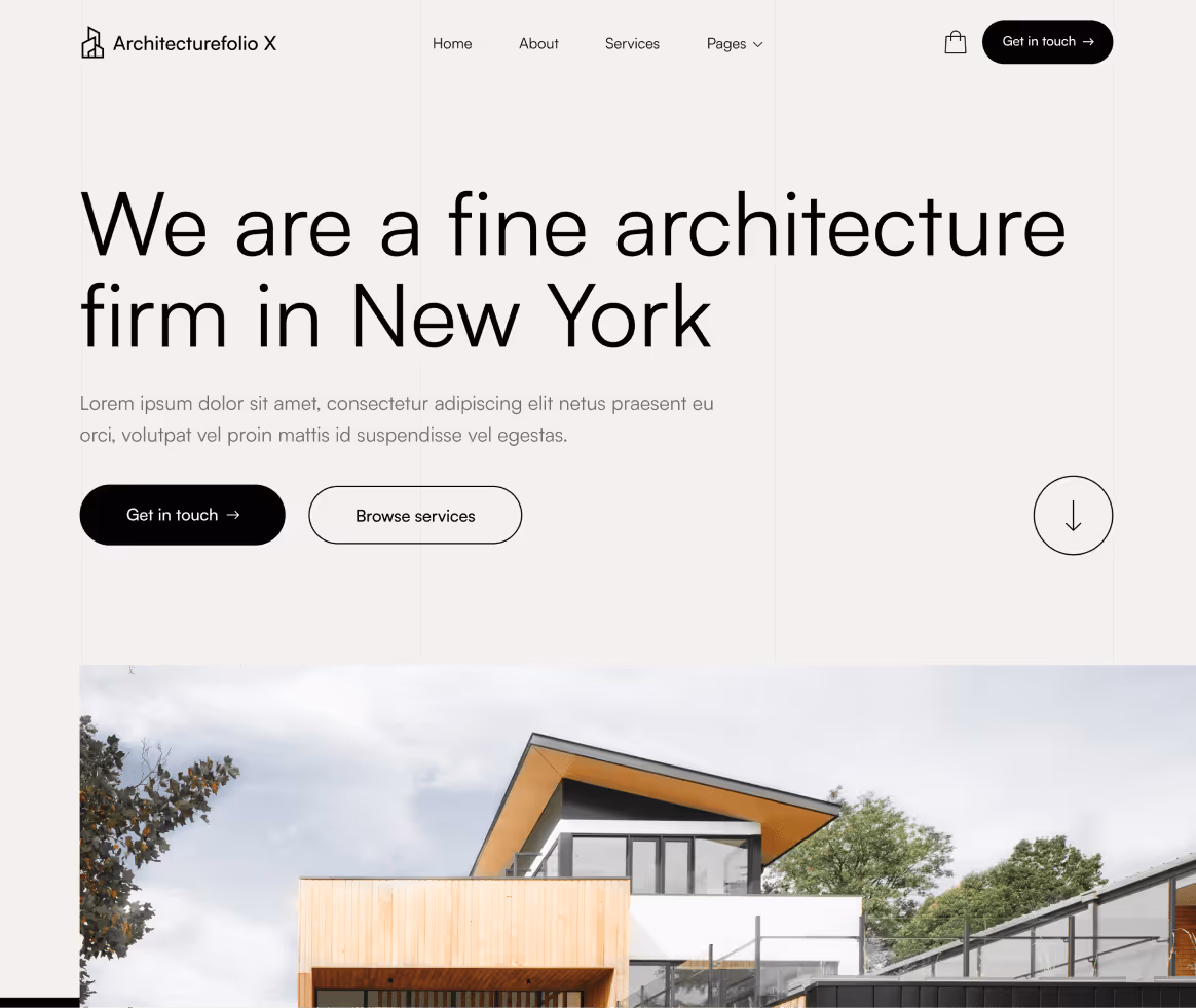 Architecture X - Home page - Architecture Webflow Template