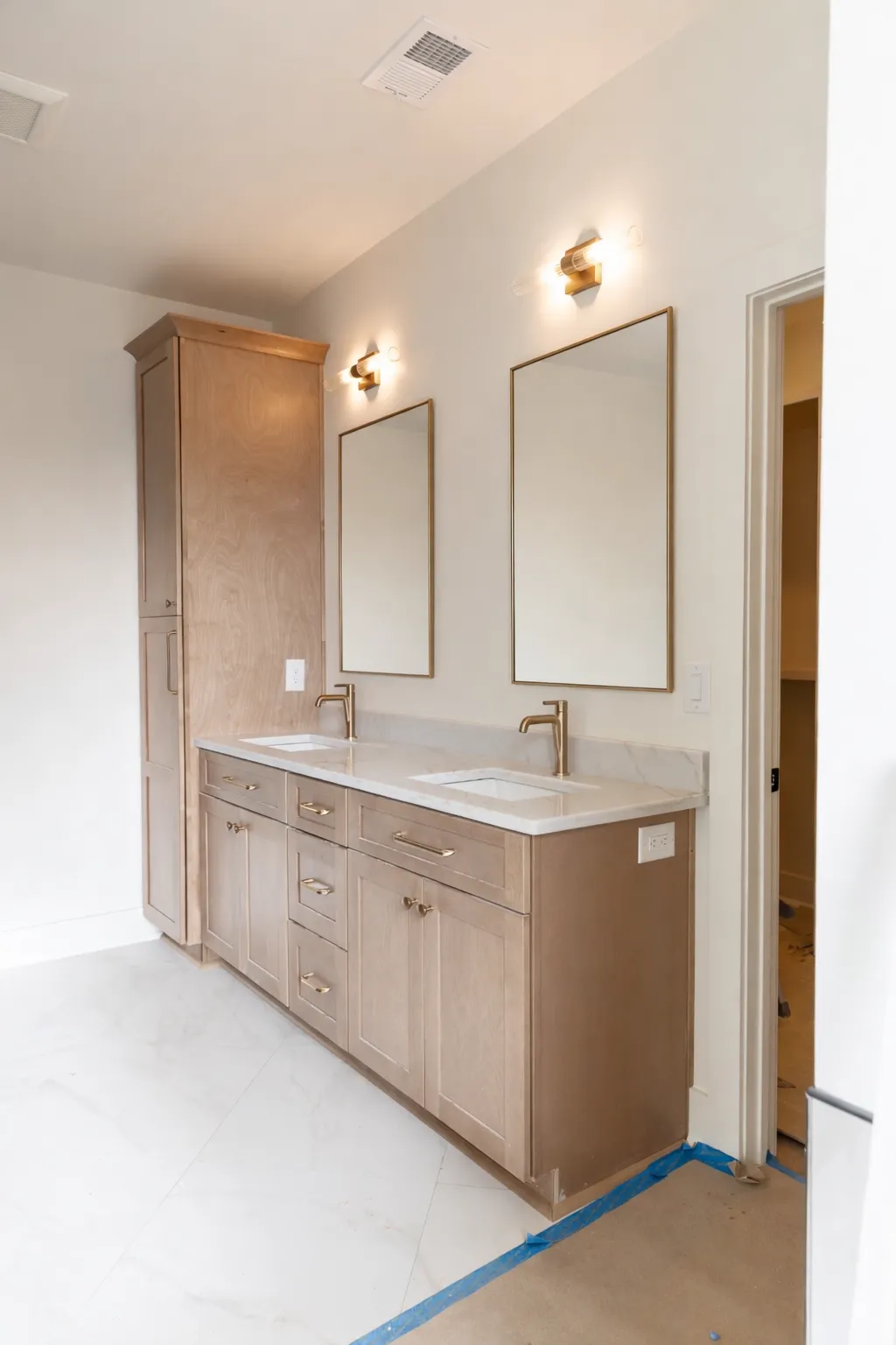 Luxurious Bathroom With Elegant Fixtures And Modern Design.