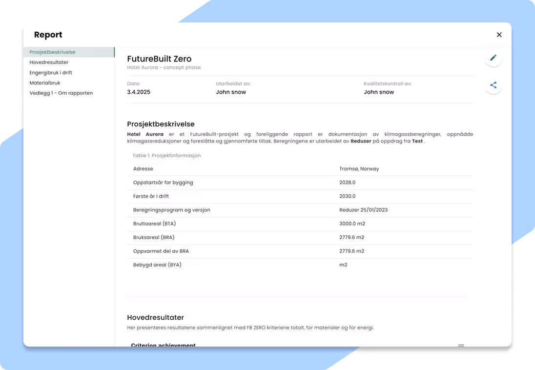 App functionality: Tailor-made reports for each environmental scheme
