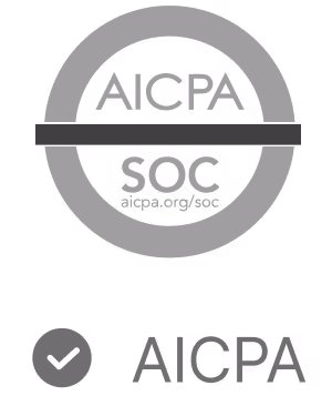 AICPA SOC verified badge with checkmark and URL aicpa.org/soc
