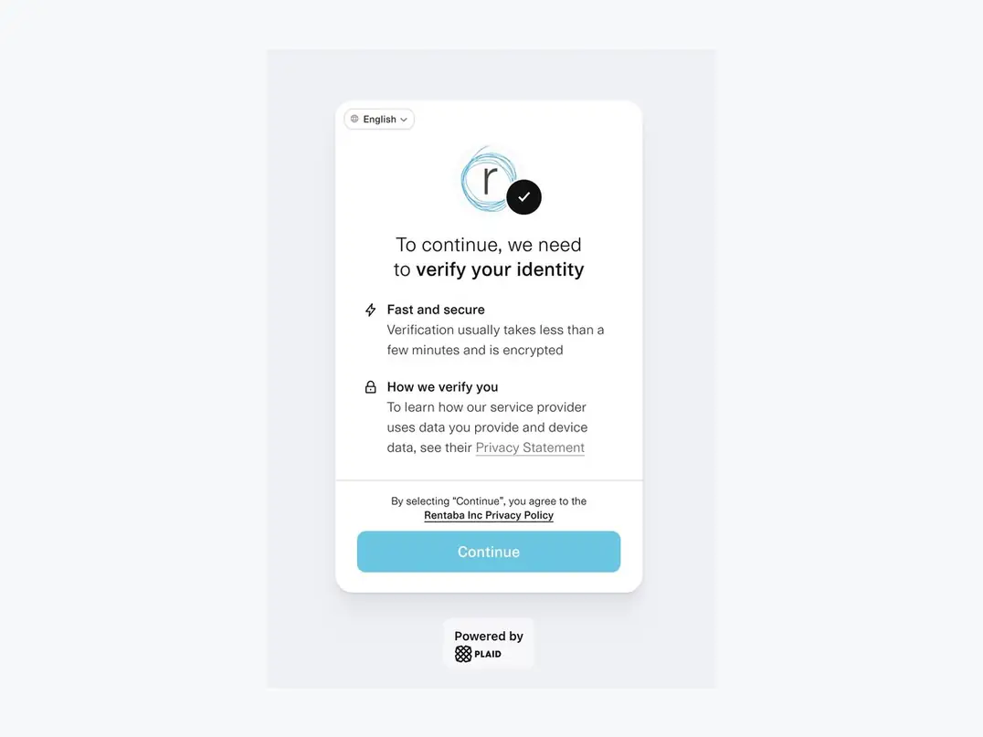 Rentaba app: identity verification confirmed