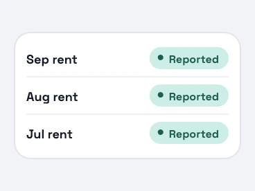Monthly rent payments marked reported