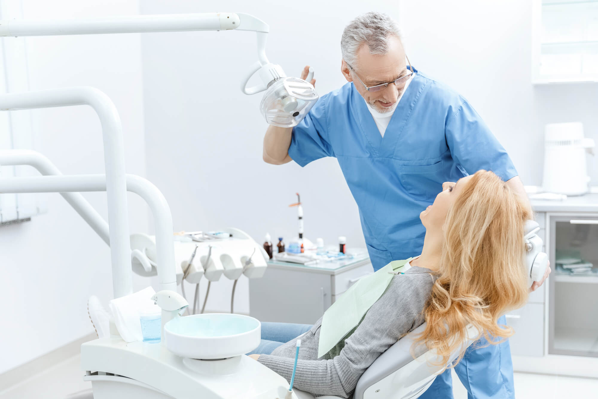 dentist and patient at a dental office in plantation fl