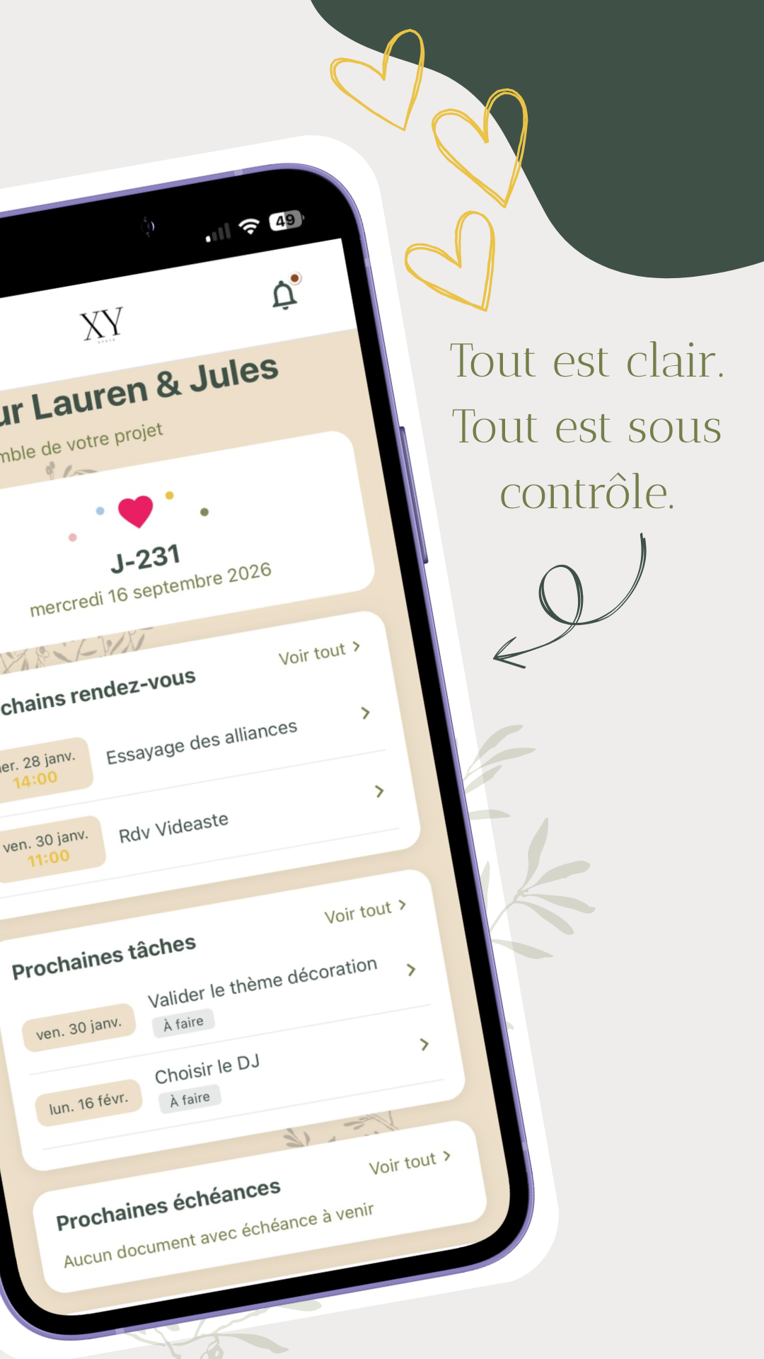 Dashboard couple - App Xyste