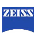 ZEISS logo with white text on a blue background.
