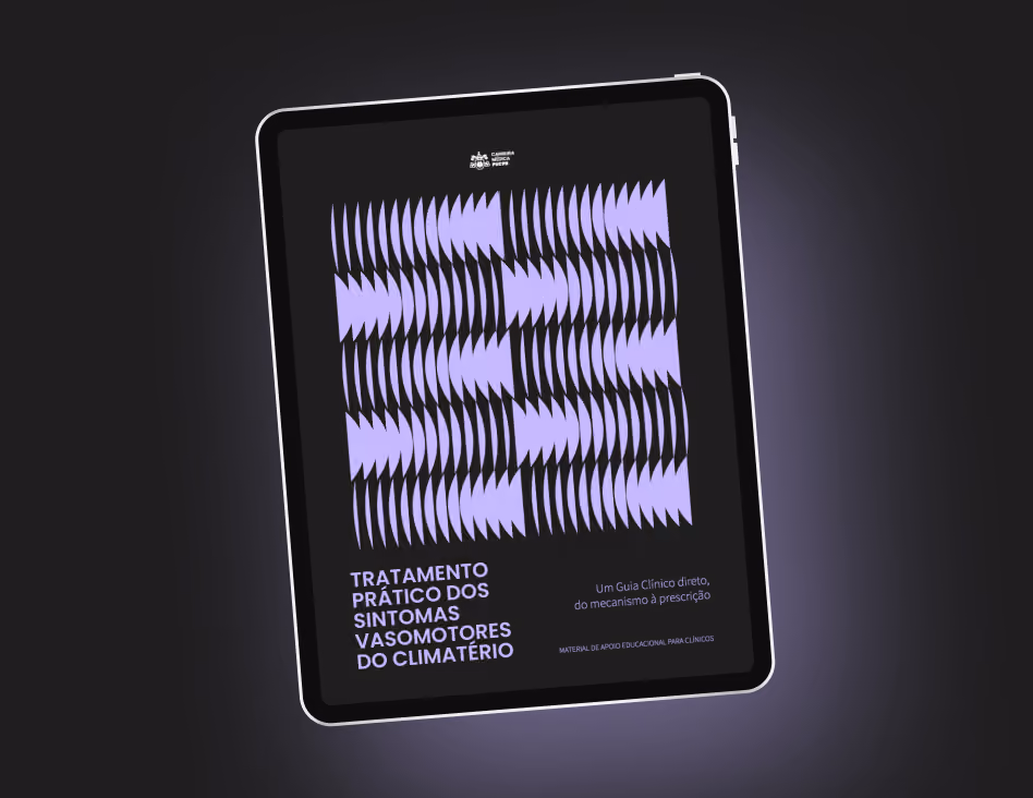 Capa do e-book sobre o tratamento prático dos sintomas vasomotores no climatério.