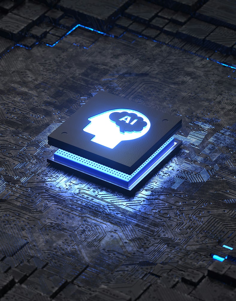 Illustratie van kunstmatige intelligentie die processen automatiseert