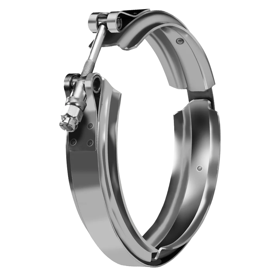 Murray Corporation V-Band Clamps & Couplings - Metal V-band clamp with a tightening bolt used for securing round components.