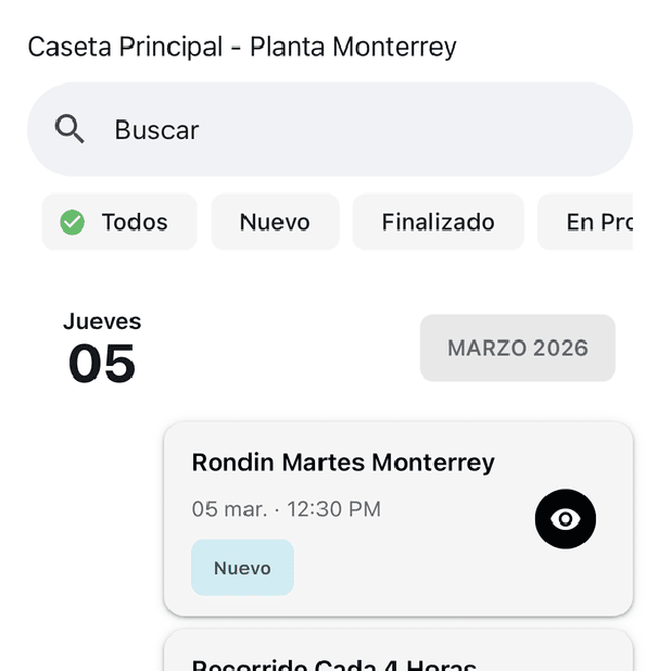 bitácora de seguridad rondines