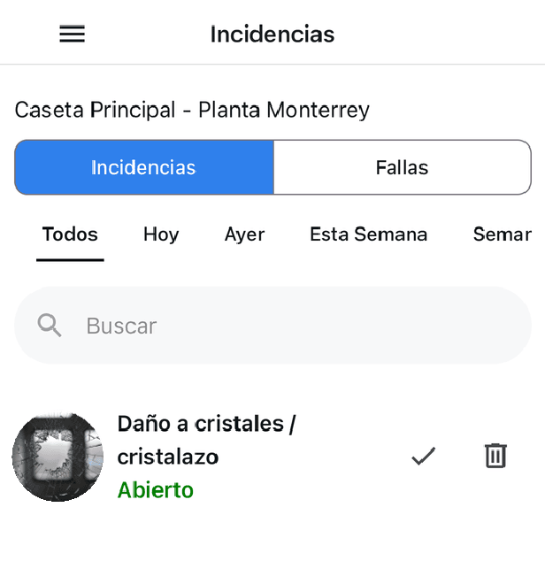 reporte de incidencias
