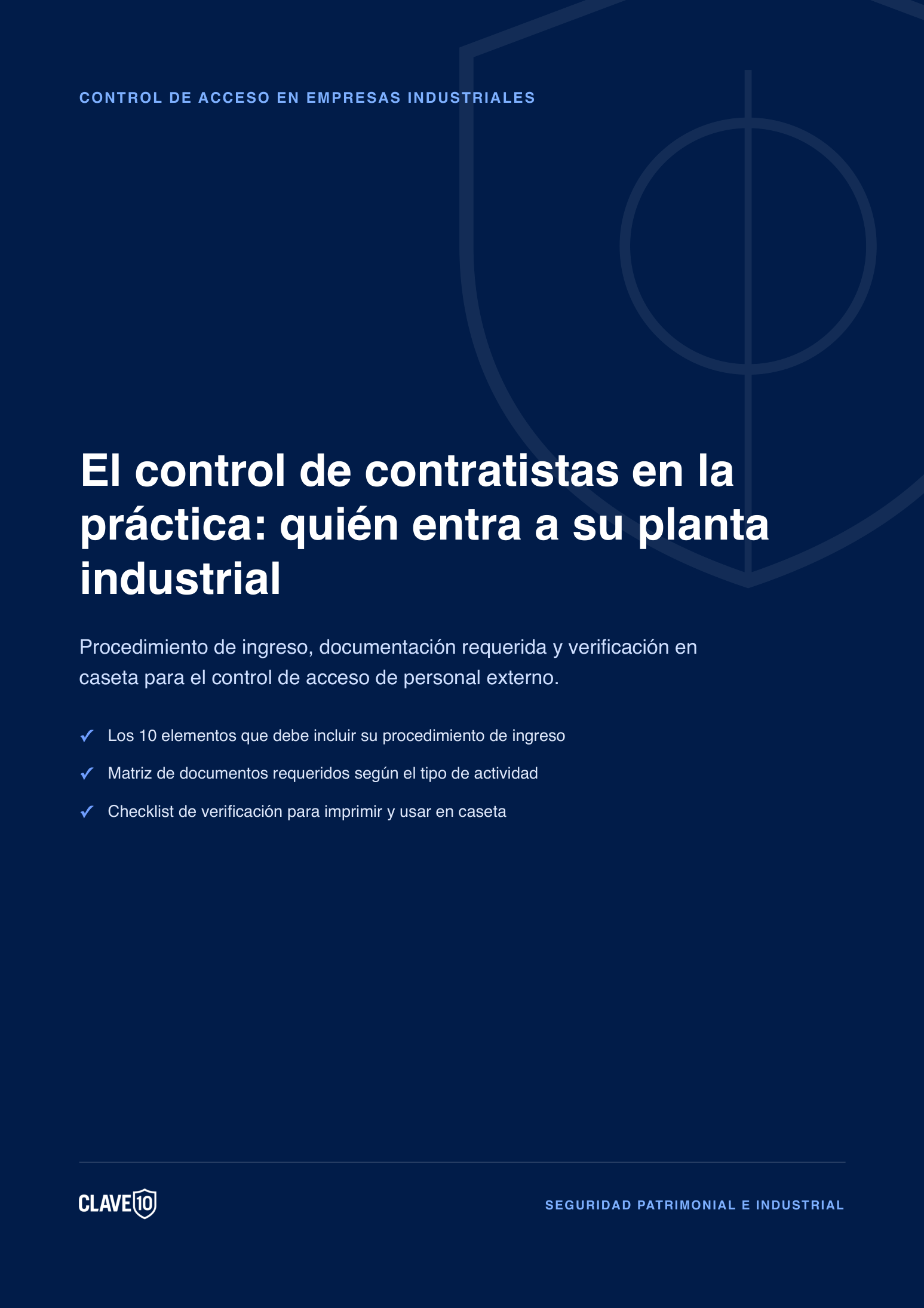 Portada de la guía de Clave 10: el control de contratistas en la práctica