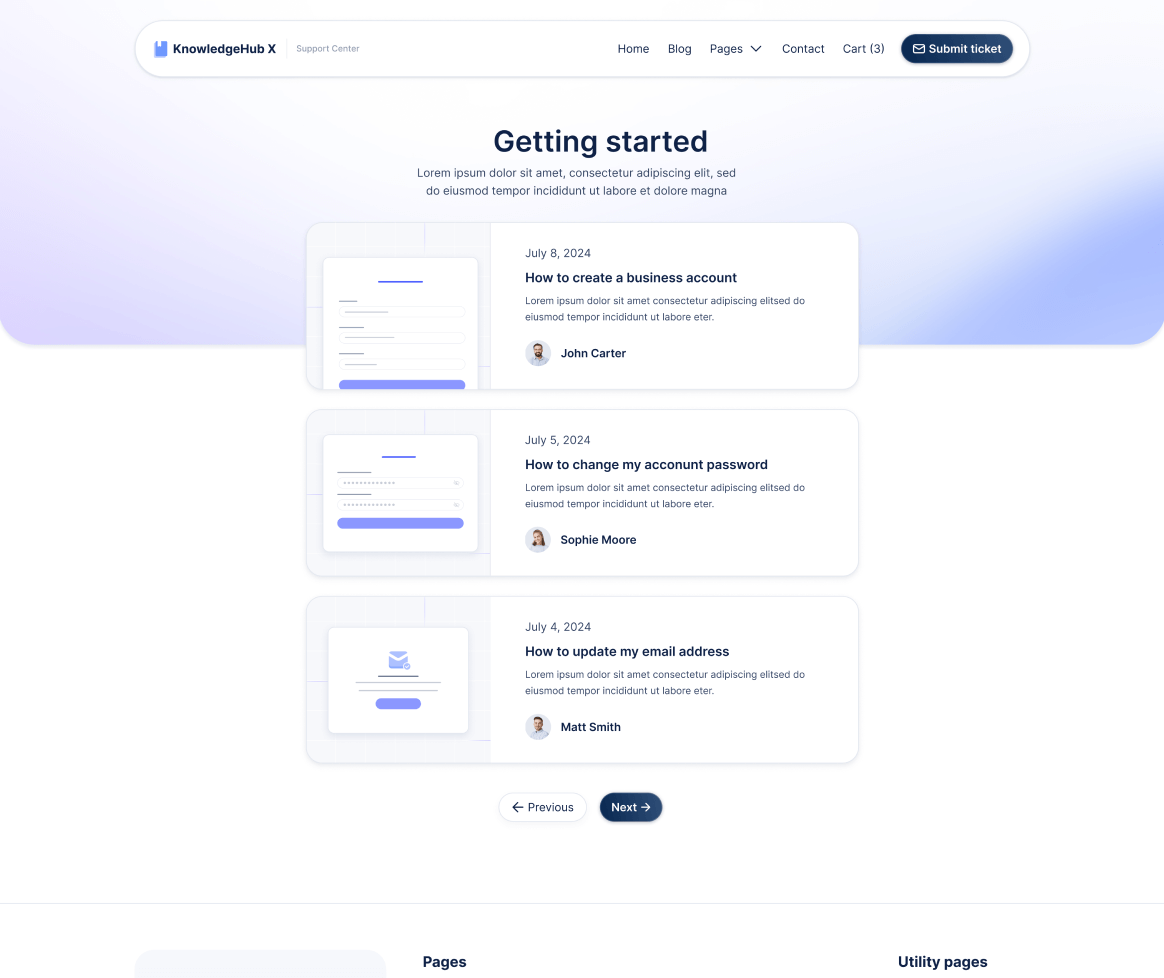 KnowledgeHub X - Help Center Category V2 Page - Help Center Webflow Template