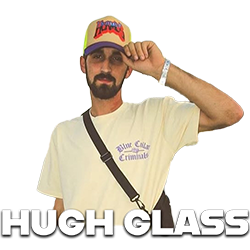 Hugh Glass places his hand on top of his hat as he poses for a picture