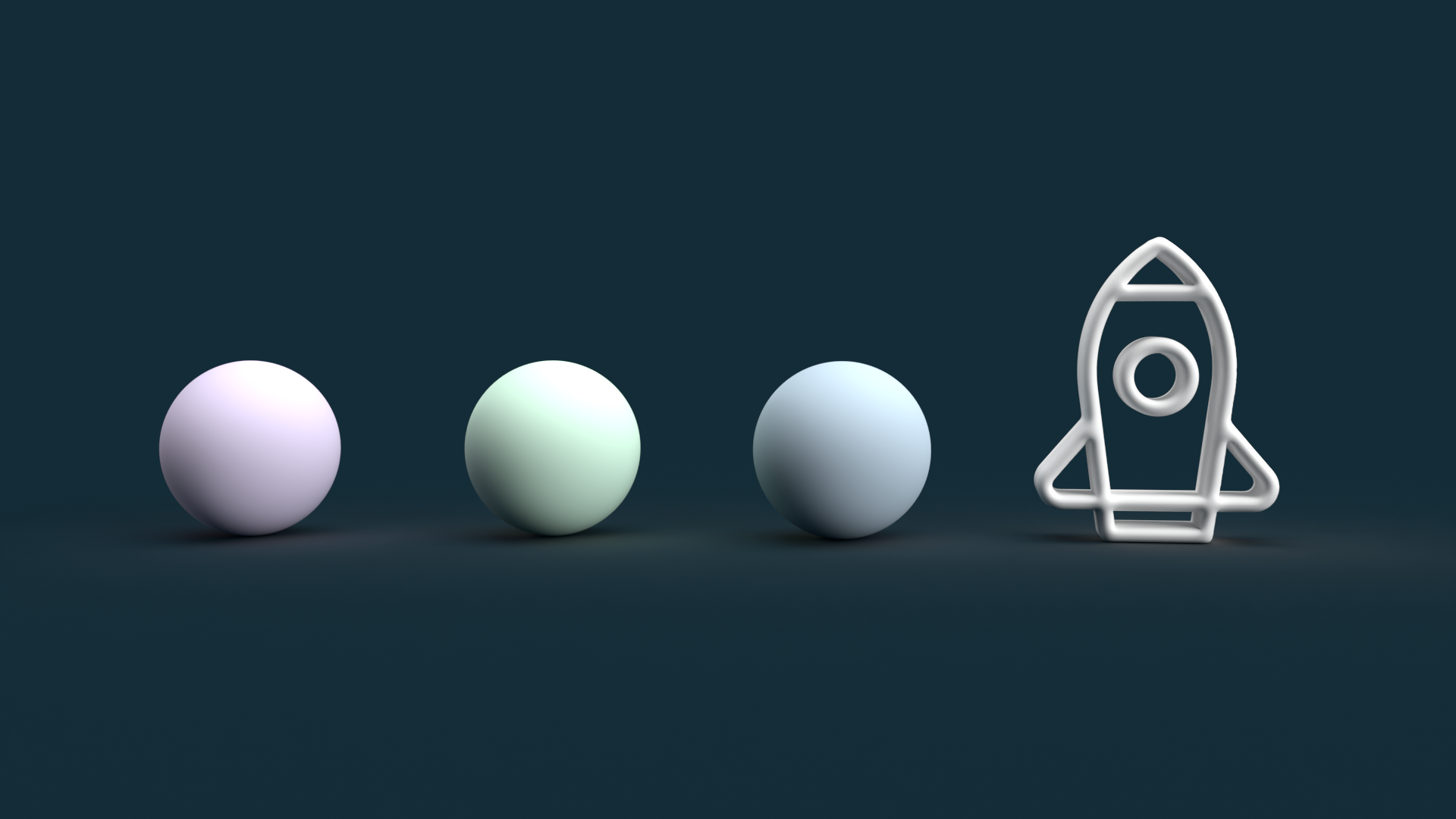 Prepare touchpoints. Three circles and a rocket ship.