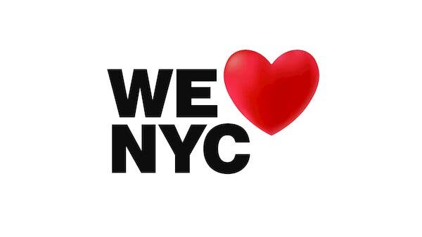 A logo, with a white background, that reads: We ♥ NYC.