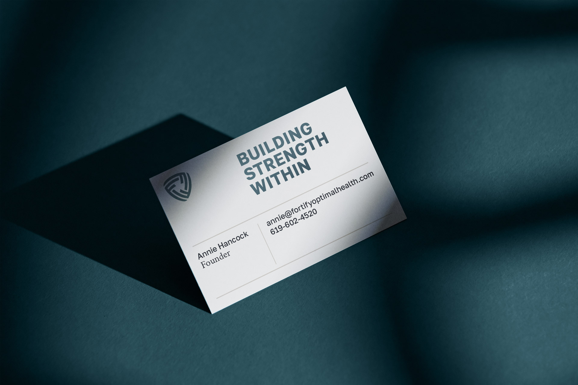 Fortify Optimal Health business card design front