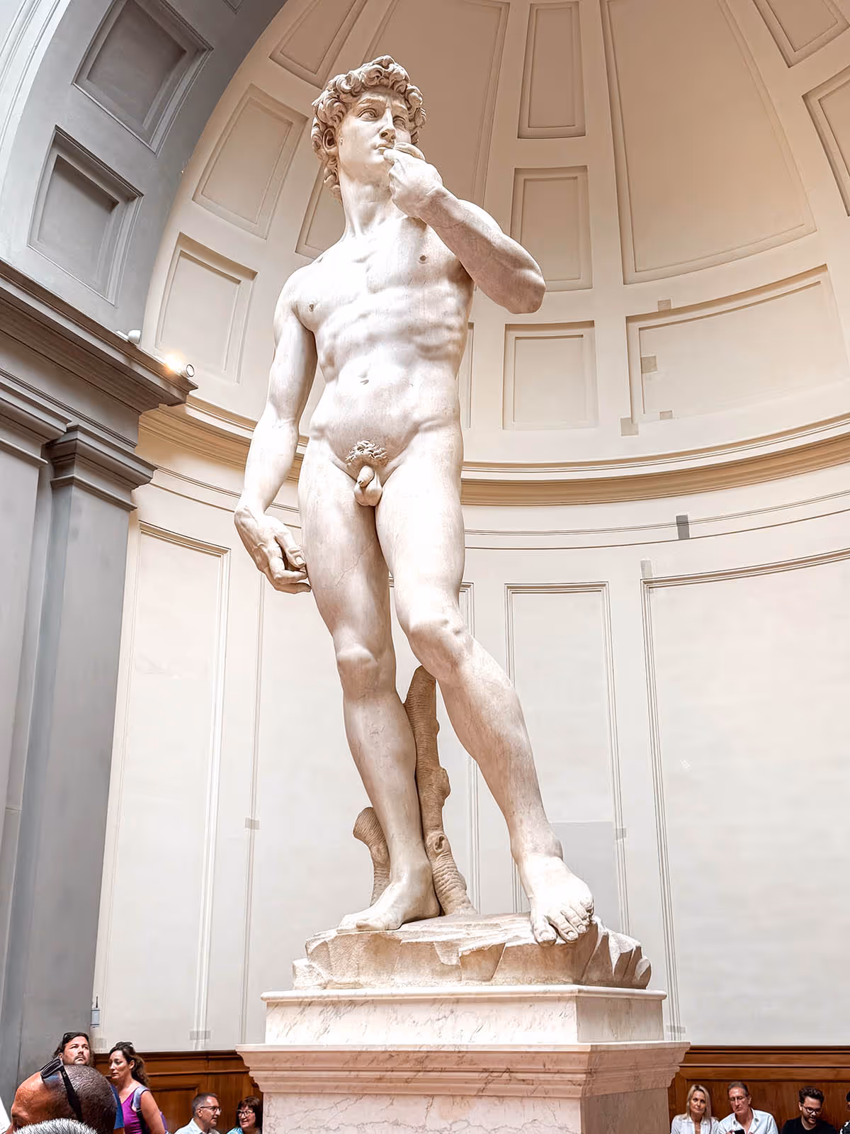 Interior of Galleria dell'Accademia showing wheelchair accessible galleries with Michelangelo sculptures