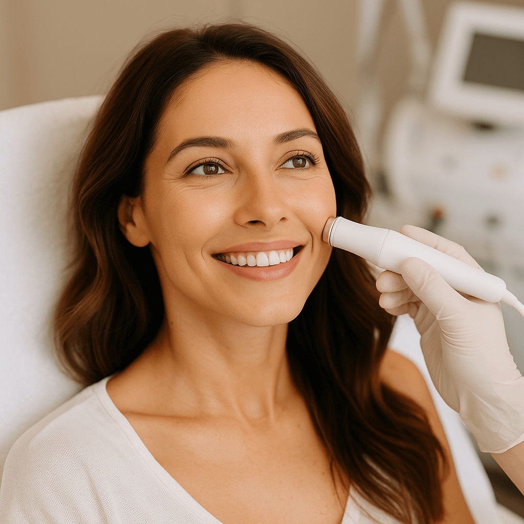 client receiving medspa services in scottsdale for skin tightening