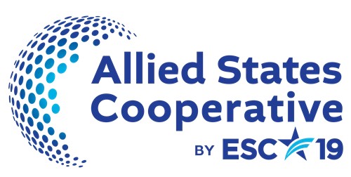 Allied States Cooperative logo with 'BY ESC 19' text and star graphic.