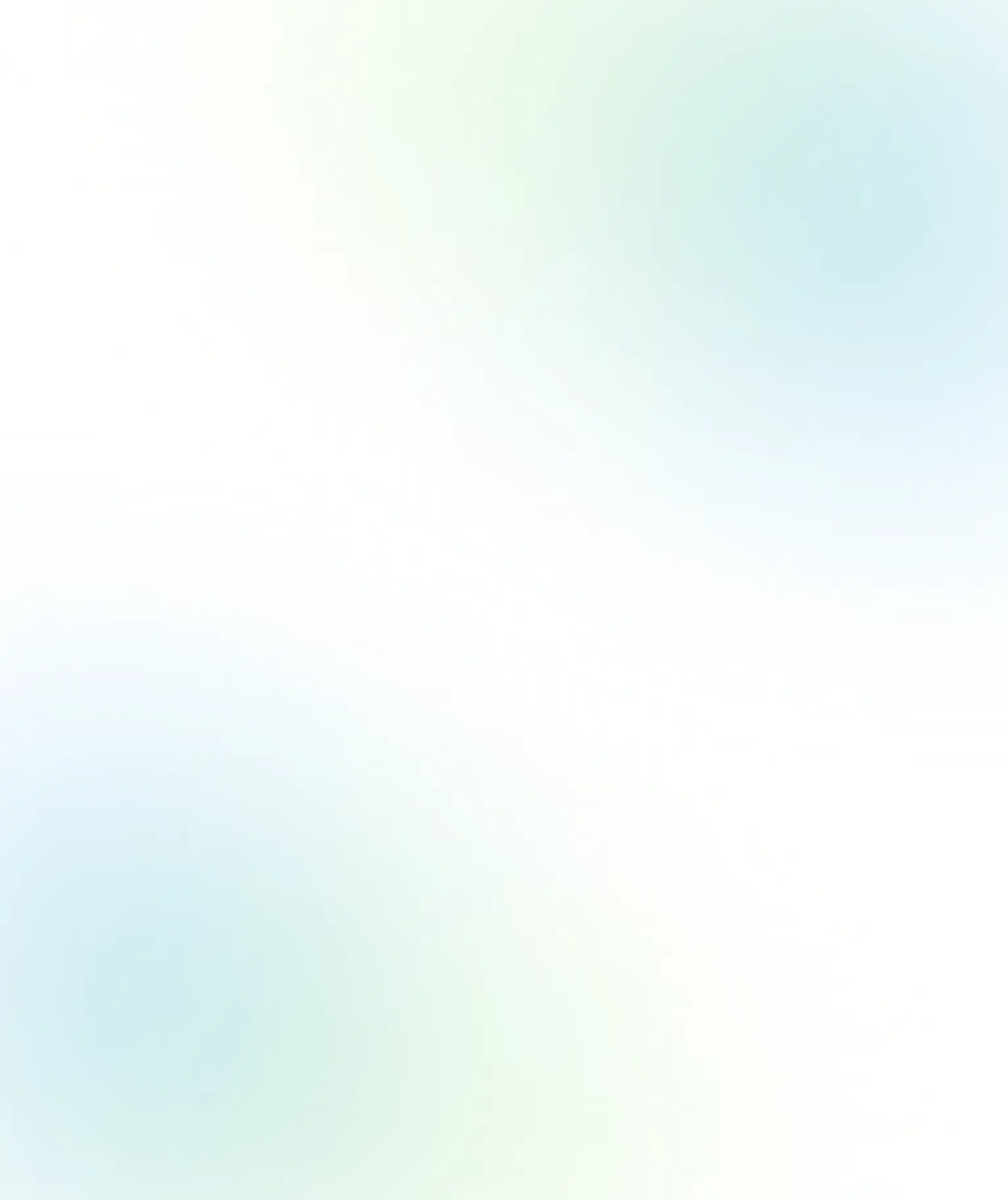 Soft gradient background blending light blue, white, and pale green colors.
