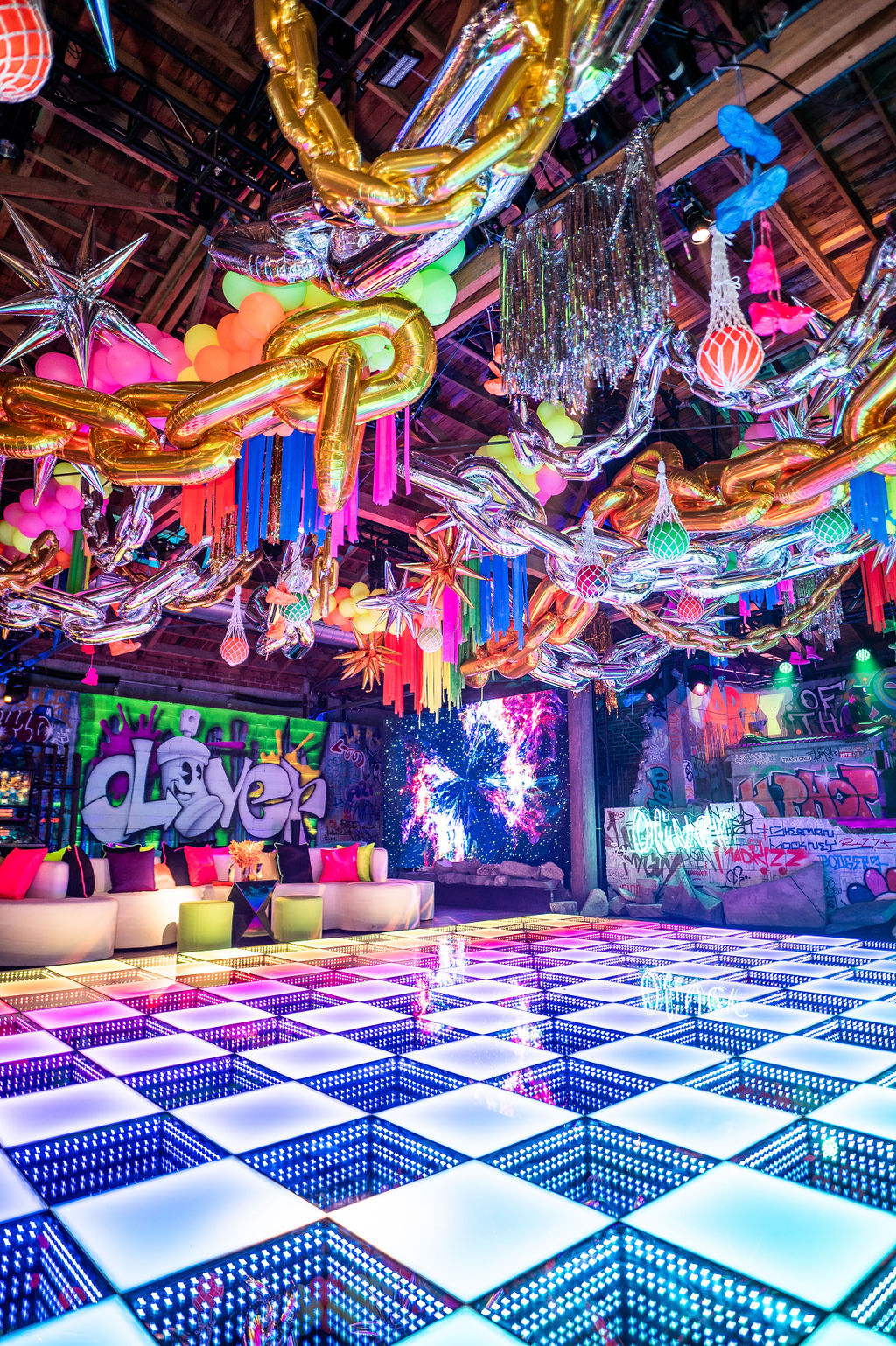 Image of dance floor at B'nai Mitzvah event