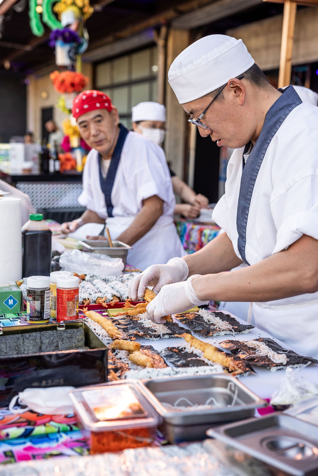 Chef preparing food for event at B'nai Mitzvah event