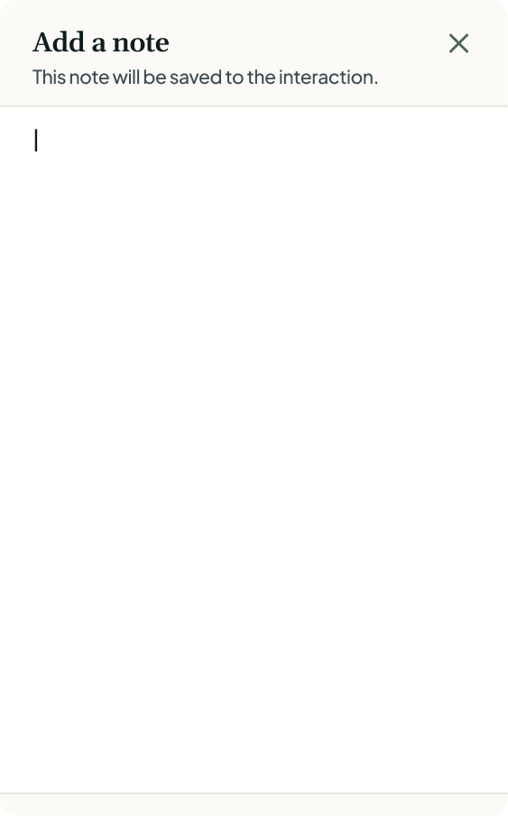 UI Shot of notes feature