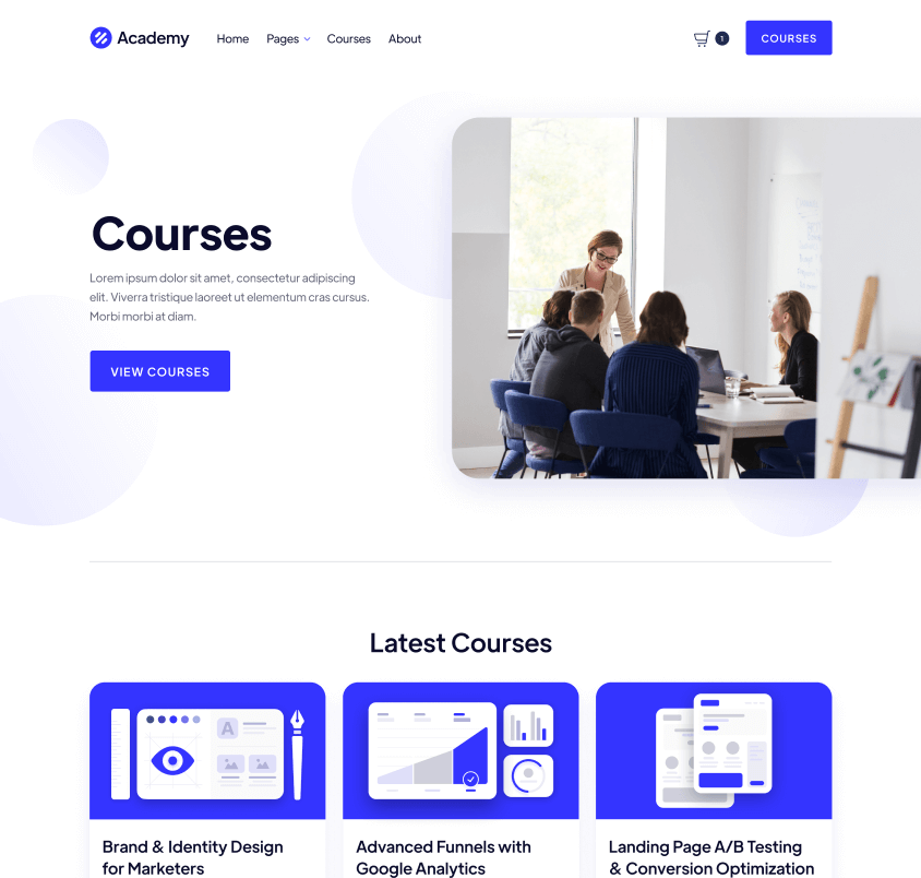 Courses - Academy Webflow Template