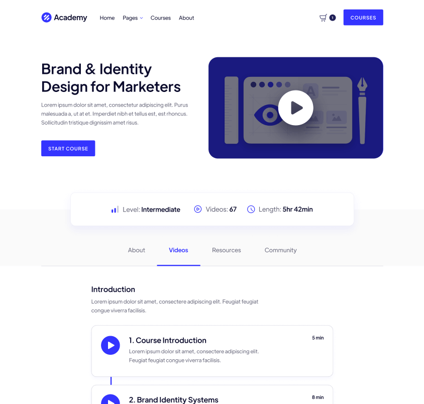 Videos - Academy Webflow Template