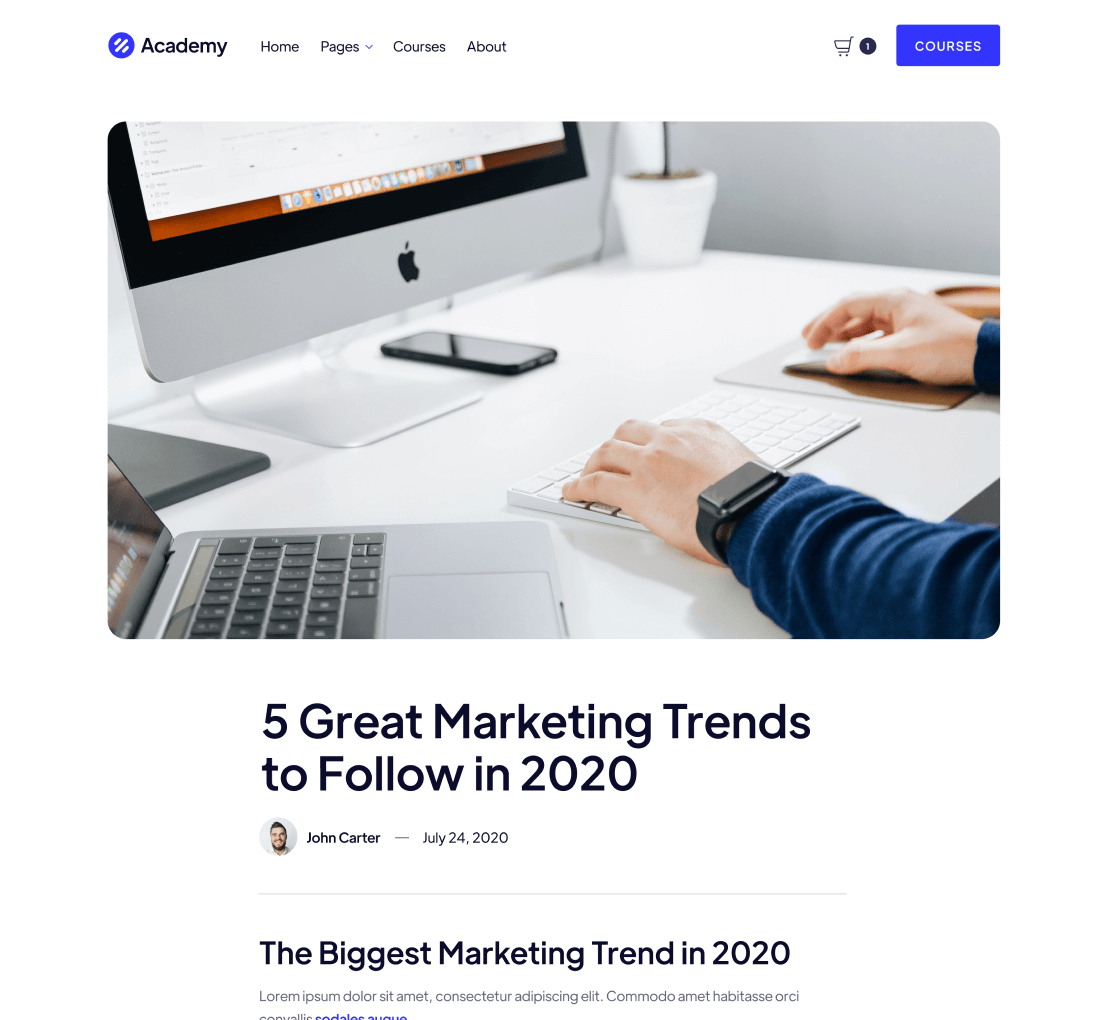 Blog Post - Academy Webflow Template