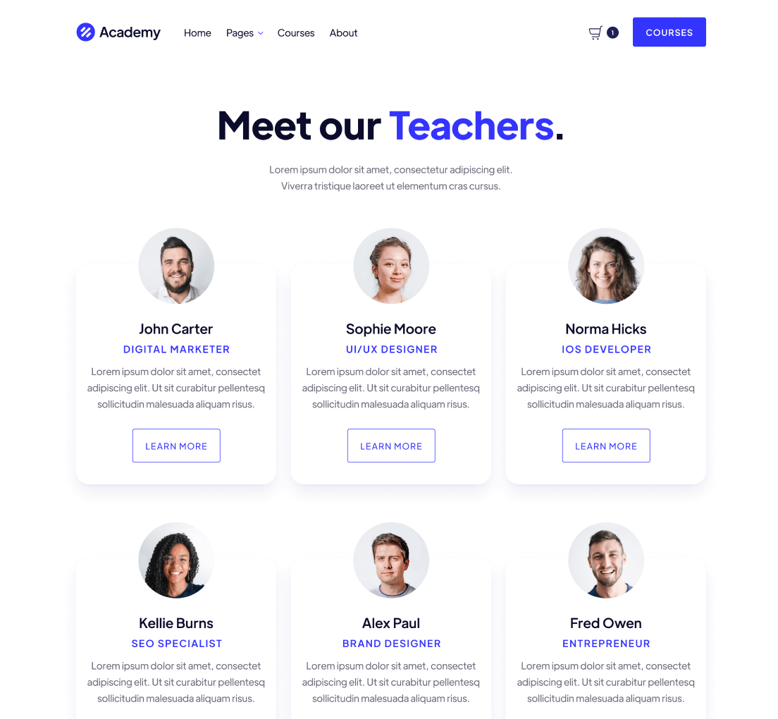 Teachers - Academy Webflow Template