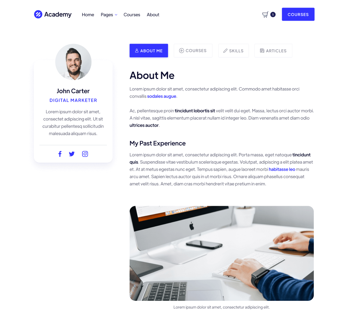 Teacher Single - Academy Webflow Template