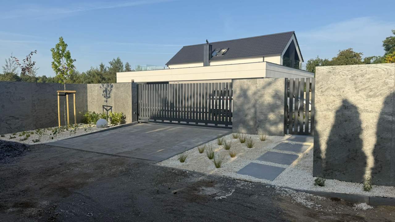 Silver Mist stone cladding - smooth matte finish for corporate environments