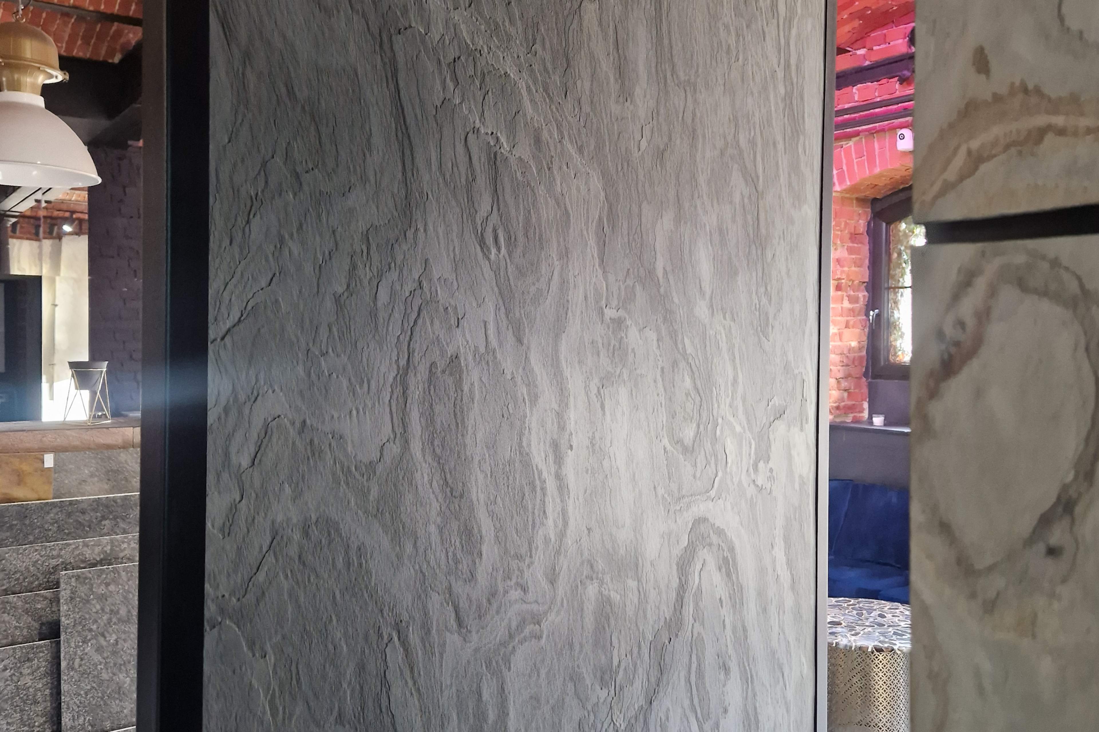 Soft Charcoal natural stone cladding - smooth flat surface for modern sophistication