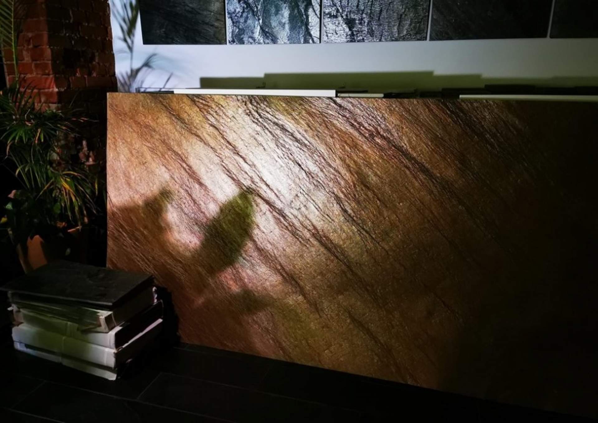 Copper Flame stone cladding - metallic copper natural patina detail