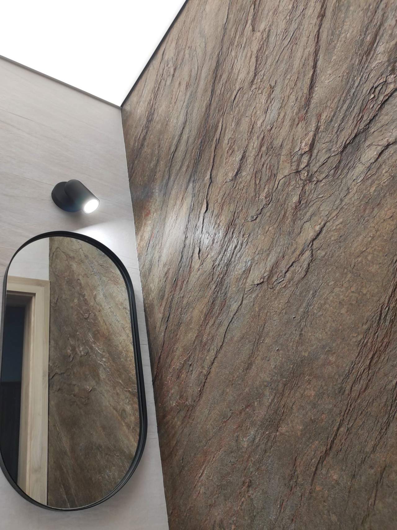Copper Flame stone cladding - unique metallic finish for luxury Scottish bars
